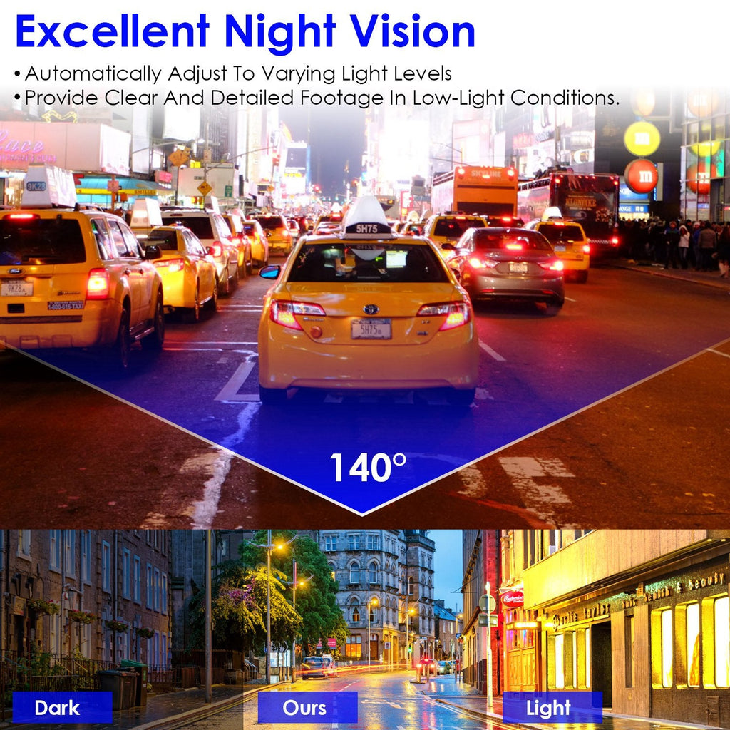 1Pc 2K HD Front Dash Cam For Car With IPS Screen Night Vision Loop