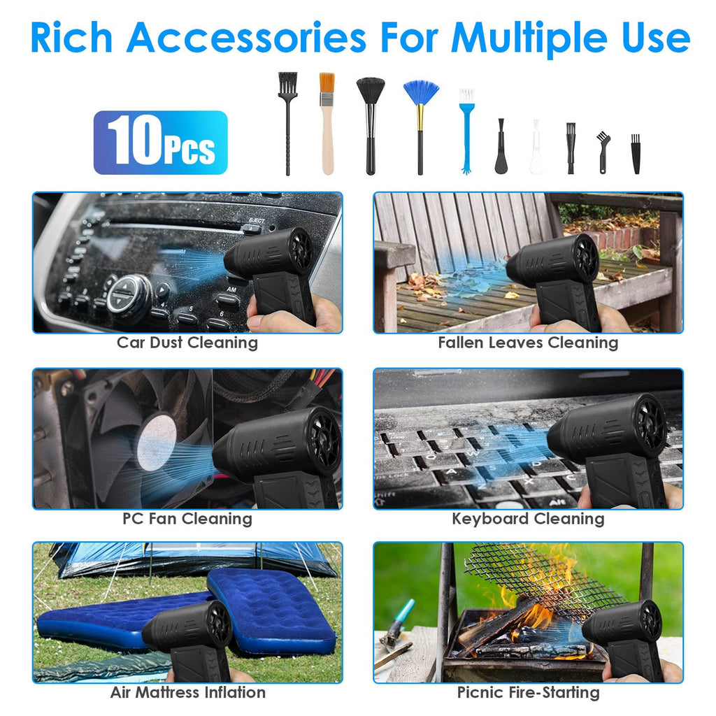 1Pc Compressed Air Duster with LED Light, up to 150000RPM Speed for PC