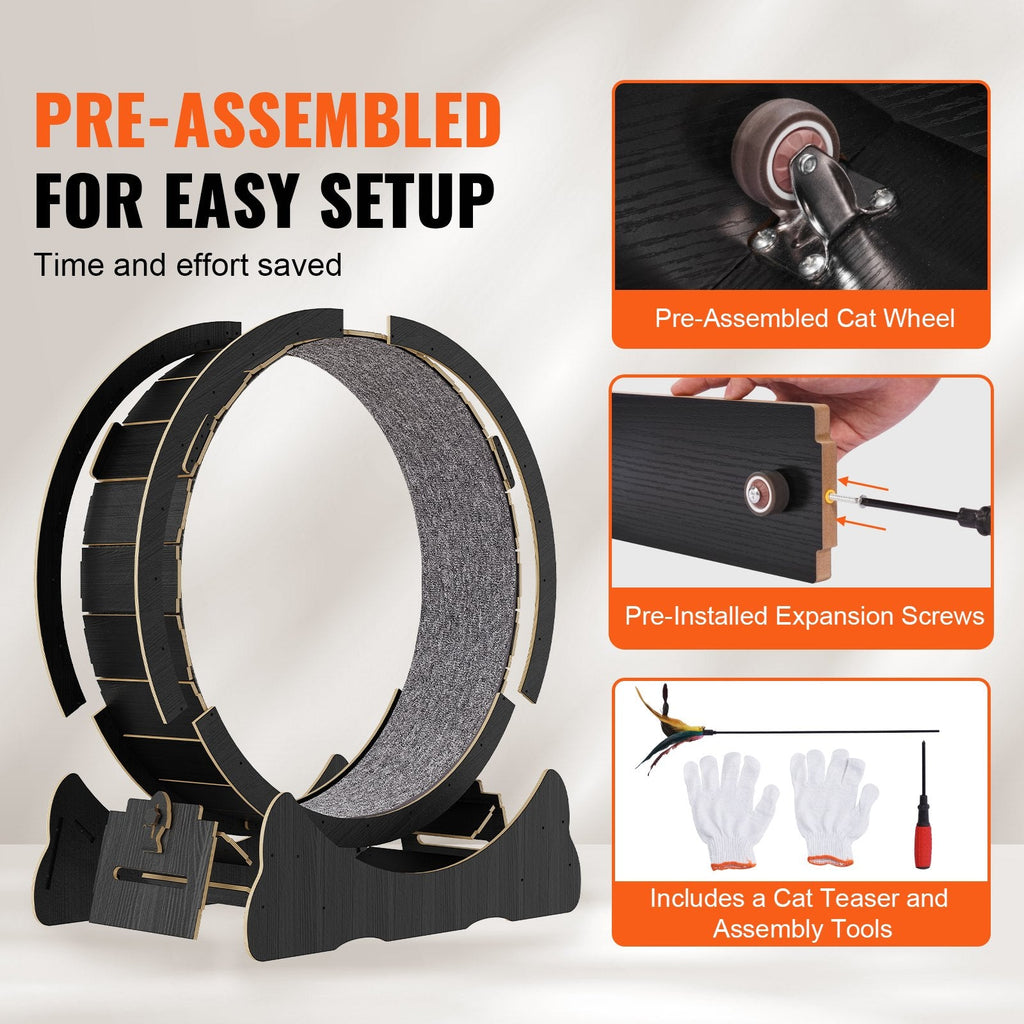 Cat Exercise Wheel 43.3" Large Cat Treadmill Wheel for Indoor Cats