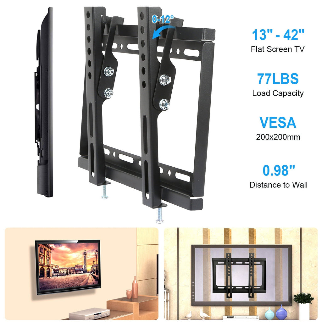 TV Wall Mount Bracket Tilt For 13in-42in LED LCD PLASMA Flat TV VESA