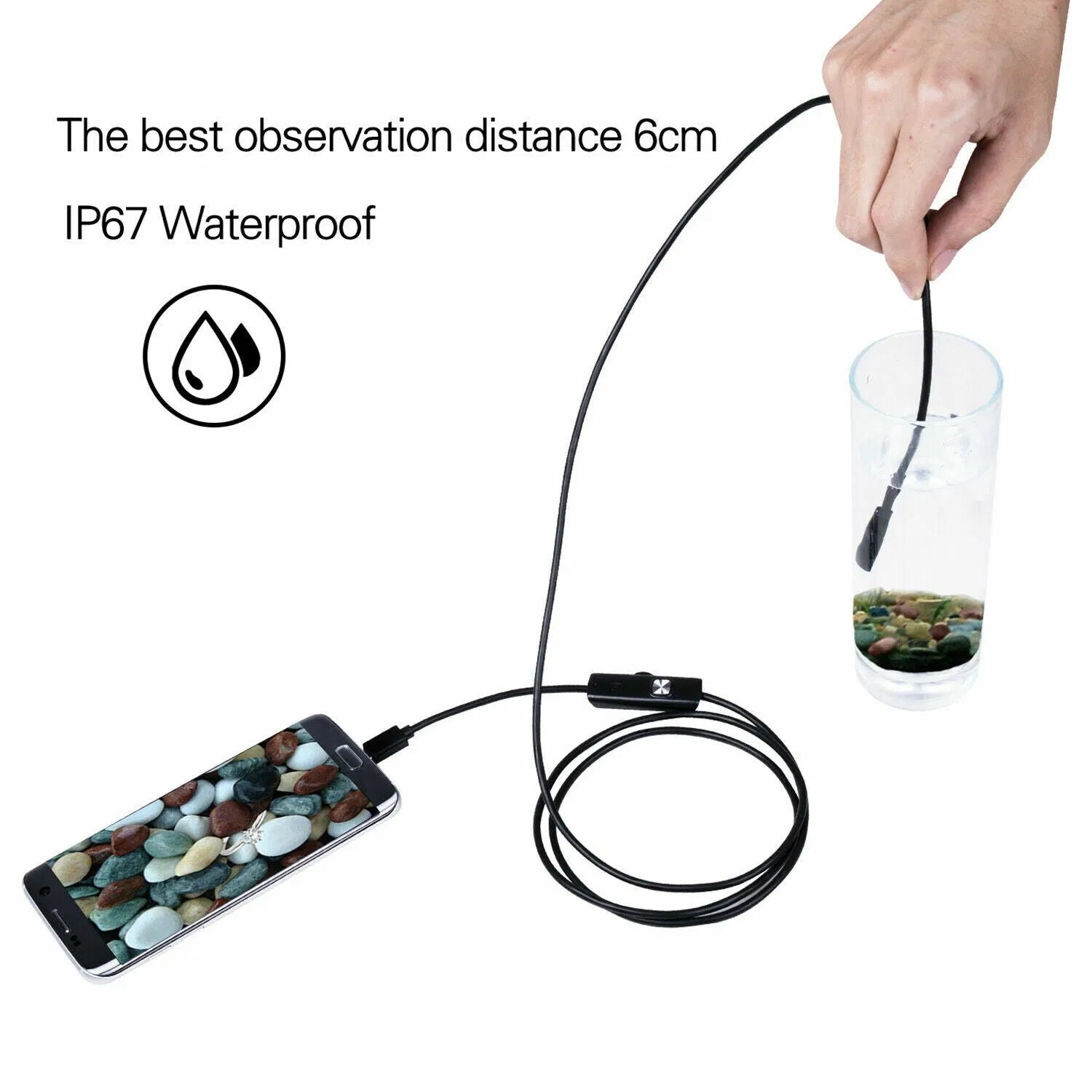 5M 6LEDs Snake Endoscope Borescope 8mm Inspection USB Camera Scope For