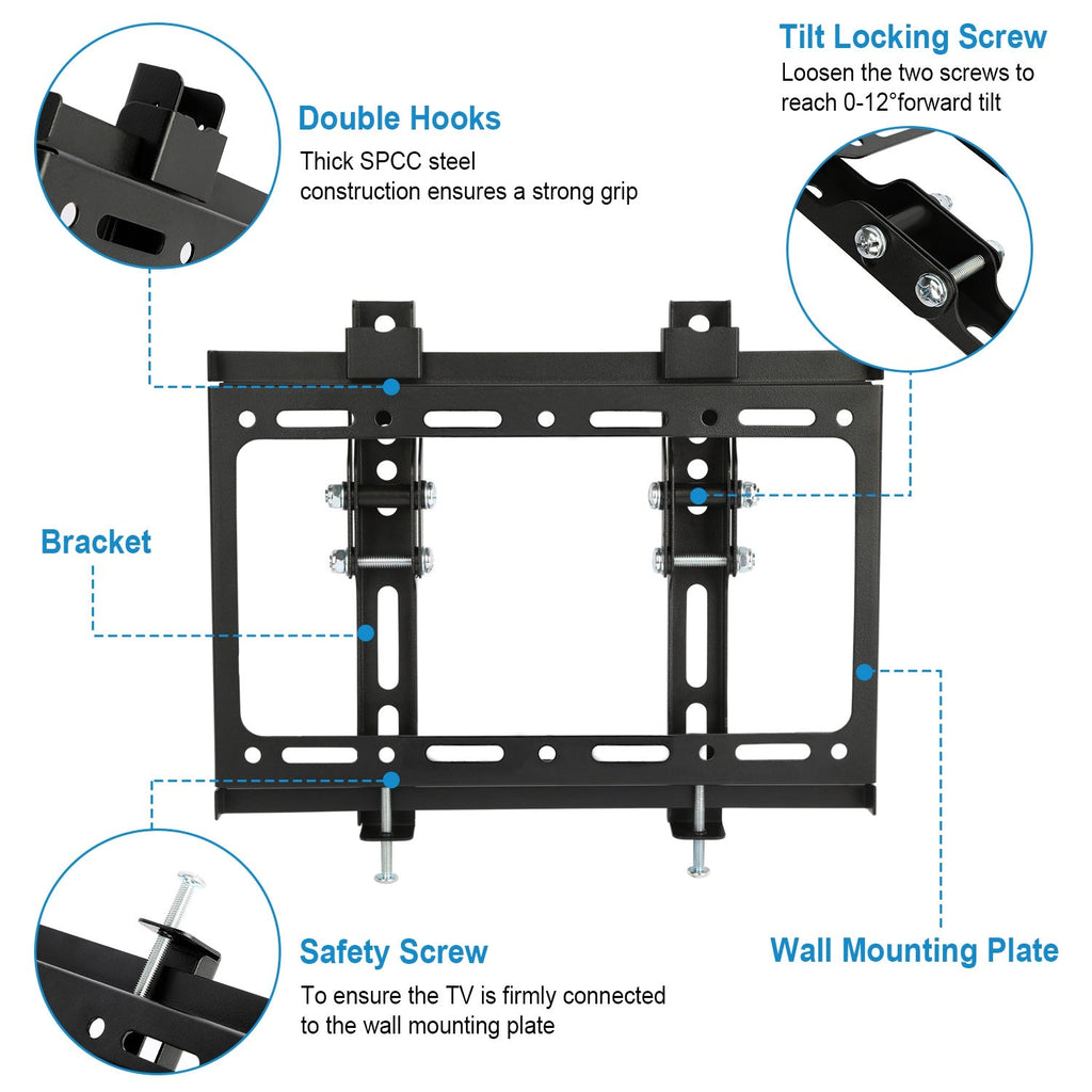 TV Wall Mount Bracket Tilt For 13in-42in LED LCD PLASMA Flat TV VESA