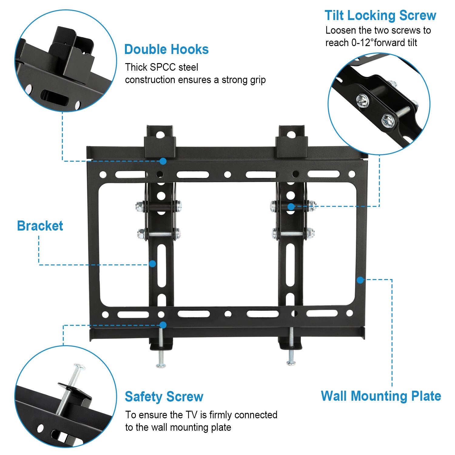 TV Wall Mount Bracket Tilt For 13in-42in LED LCD PLASMA Flat TV VESA