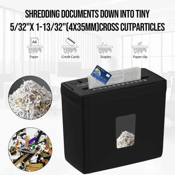 Paper Shredder For Home Use,5 Sheets Small Crosscut Paper Shredder,P-4