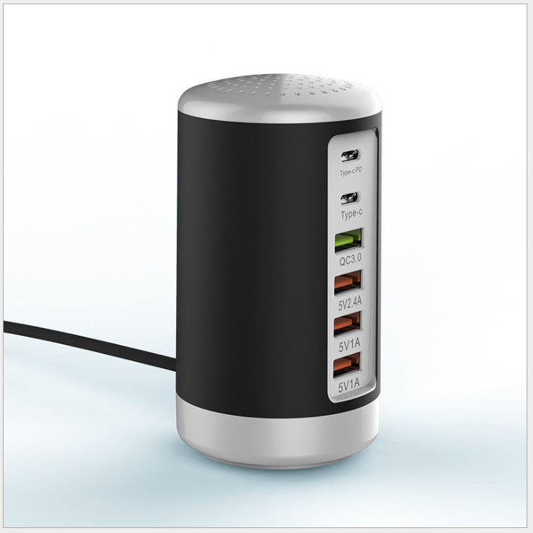 6-Port Cylindrical Adapter 65W High-Power Fast Charge