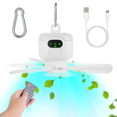 1Pc 2-in-1 Portable Camping Fan With LED Lantern 8000mAh Battery