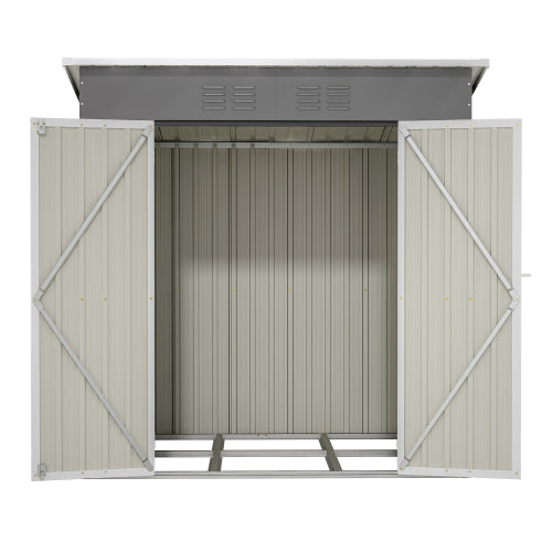 6'x4' Outdoor Metal Storage Shed For Garden Tools Lockable Door With