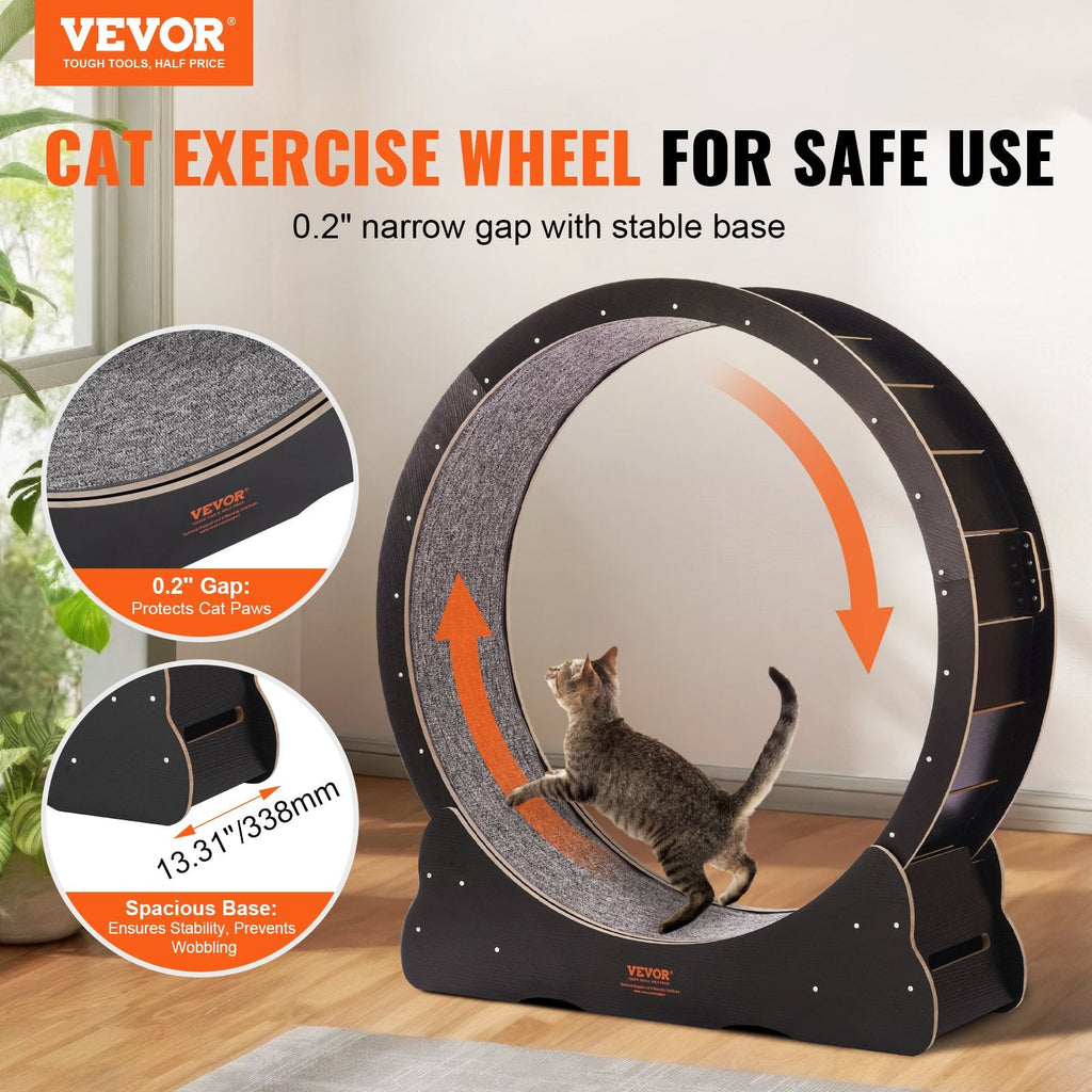 Cat Exercise Wheel 43.3" Large Cat Treadmill Wheel for Indoor Cats
