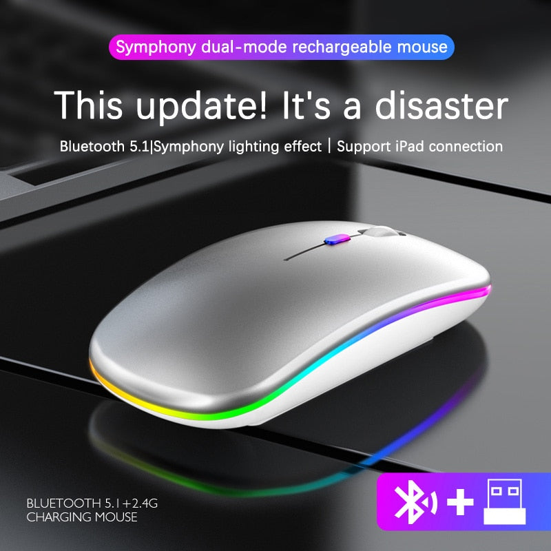 Souris Bluetooth sans fil RVB