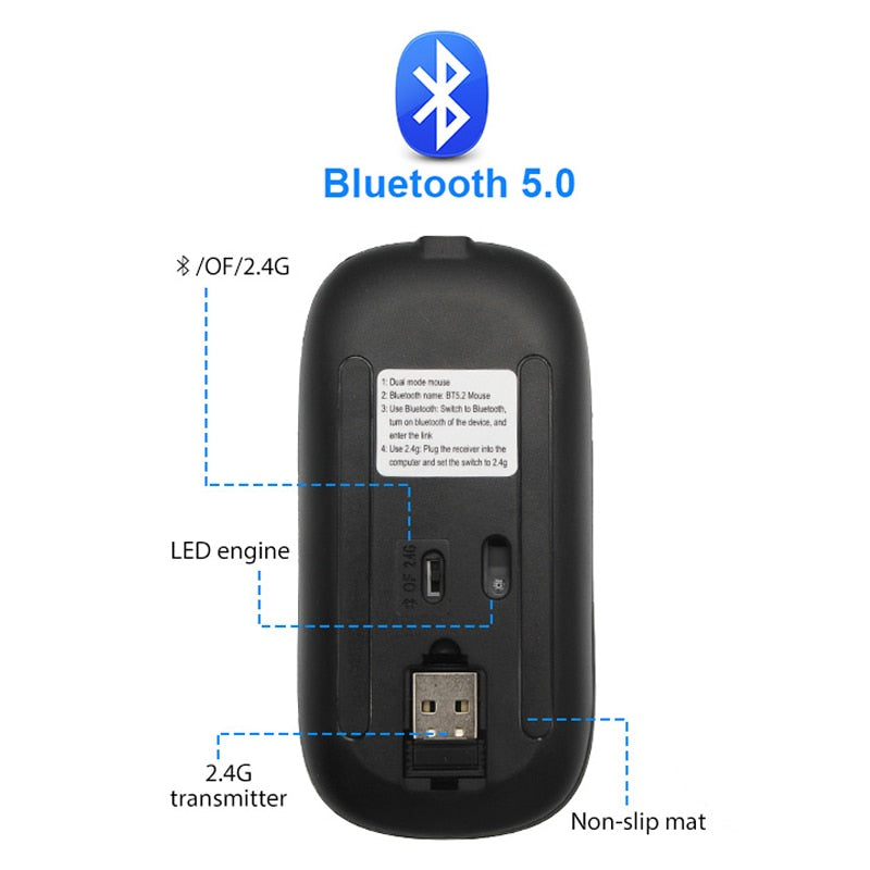 Souris Bluetooth sans fil RVB