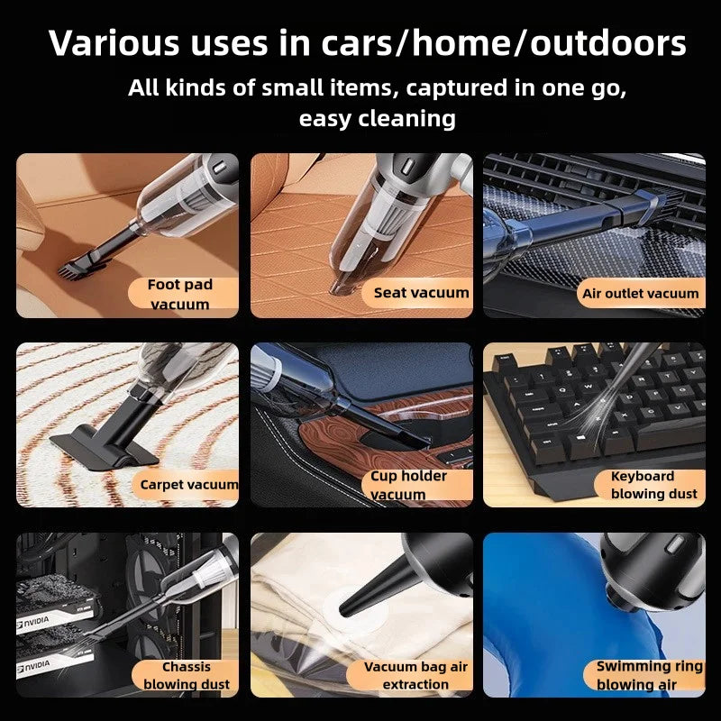 Brushless Cordless Vacuum Cleaner Air Duster Blower Gun for Car Powerful