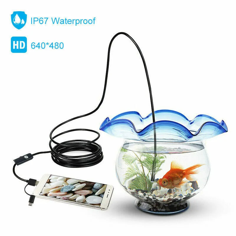 5M 6LEDs Snake Endoscope Borescope 8mm Inspection USB Camera Scope For