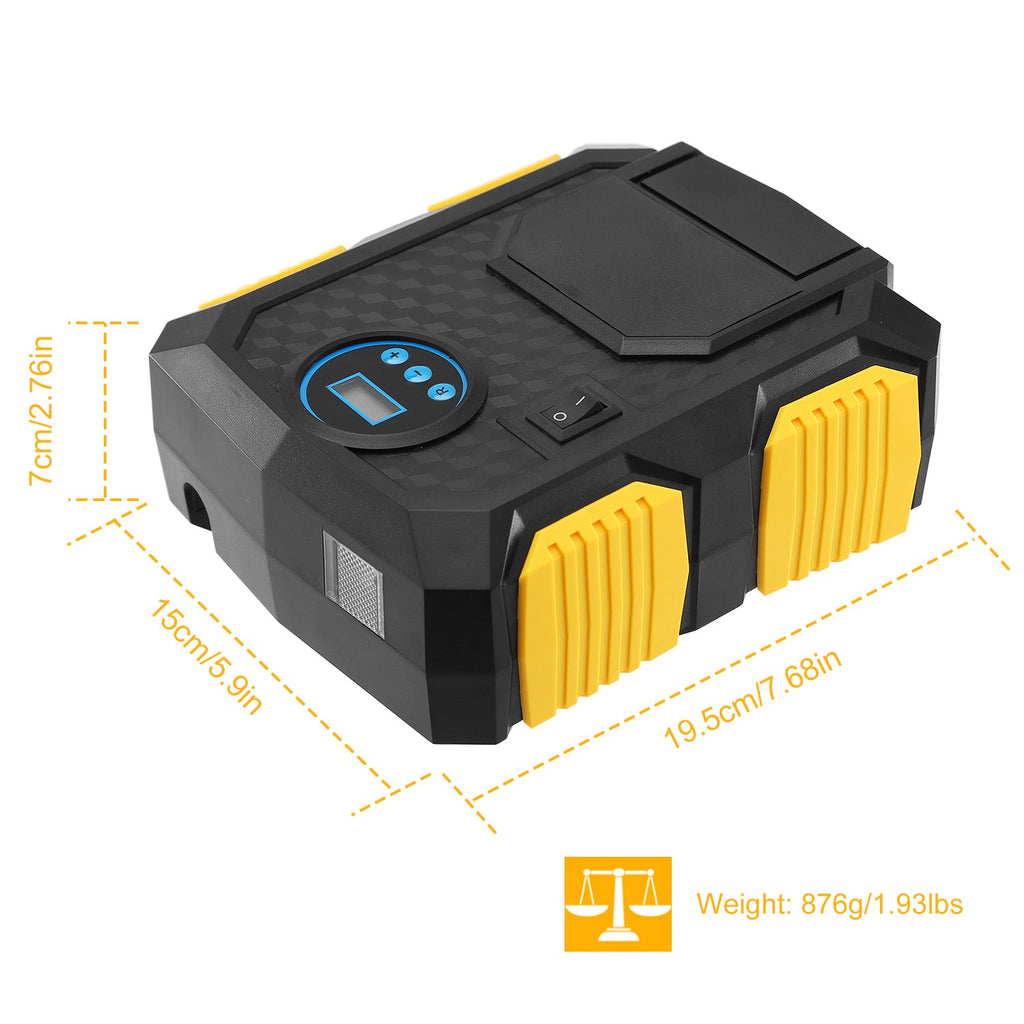 Tire Inflator 12V DC 120W 150PSI With LCD Electric Air Compressor 25L