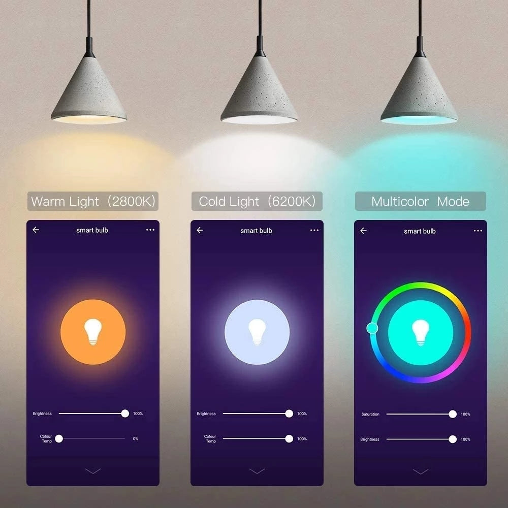 Smart Bulb E26 Wi-Fi Light Compatible with Tuya Alexa Google Assistant