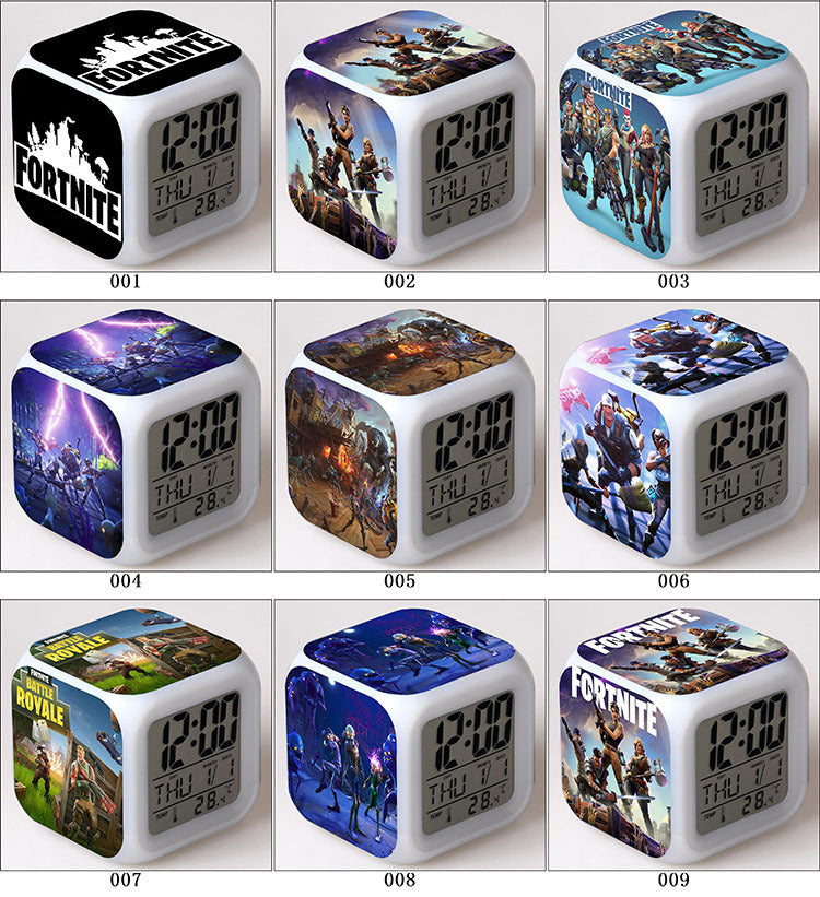 Fortnite Alarm Clock Colorful Flash Touch Lights