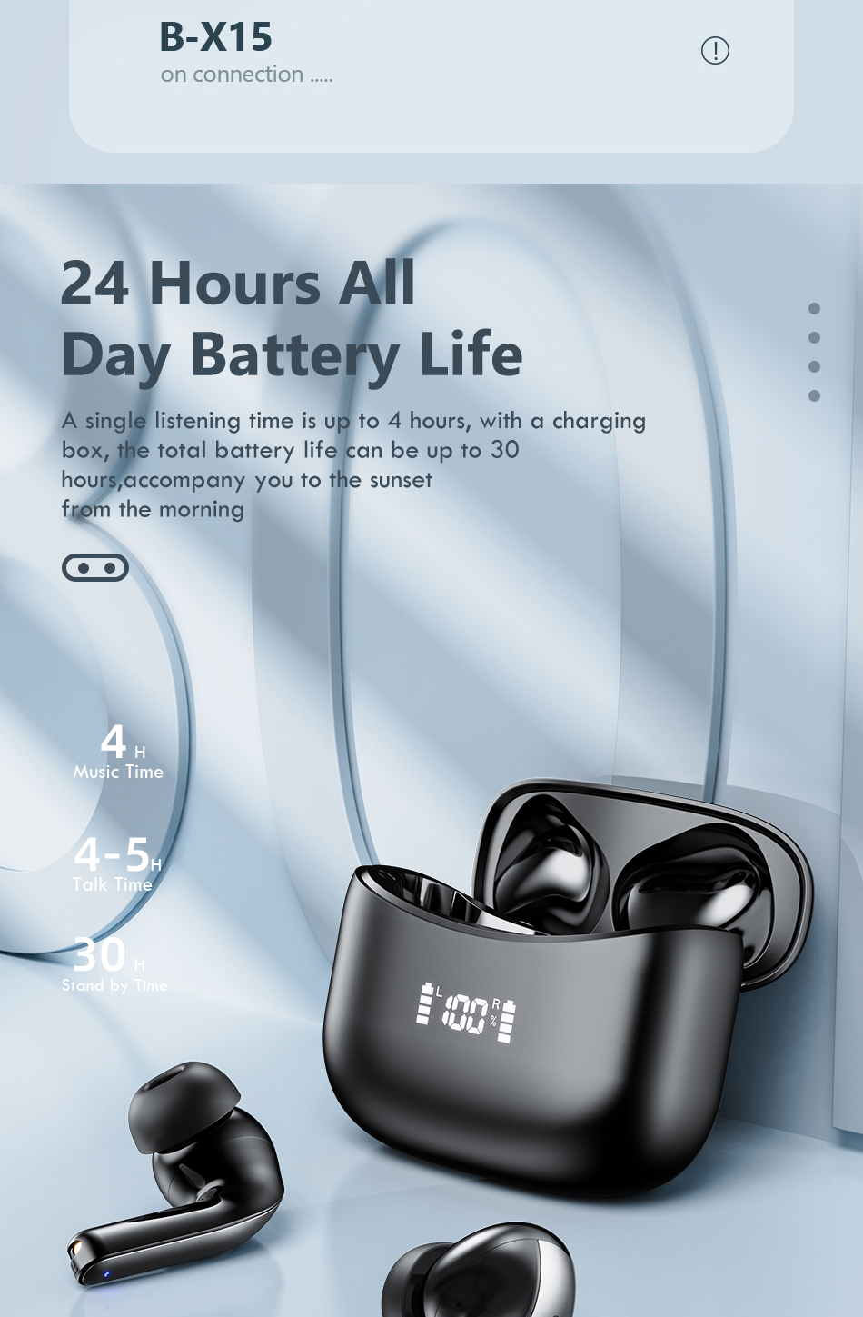 LED TWS Earbuds Bluetooth 5.0 Earphones for Huawei iPhone