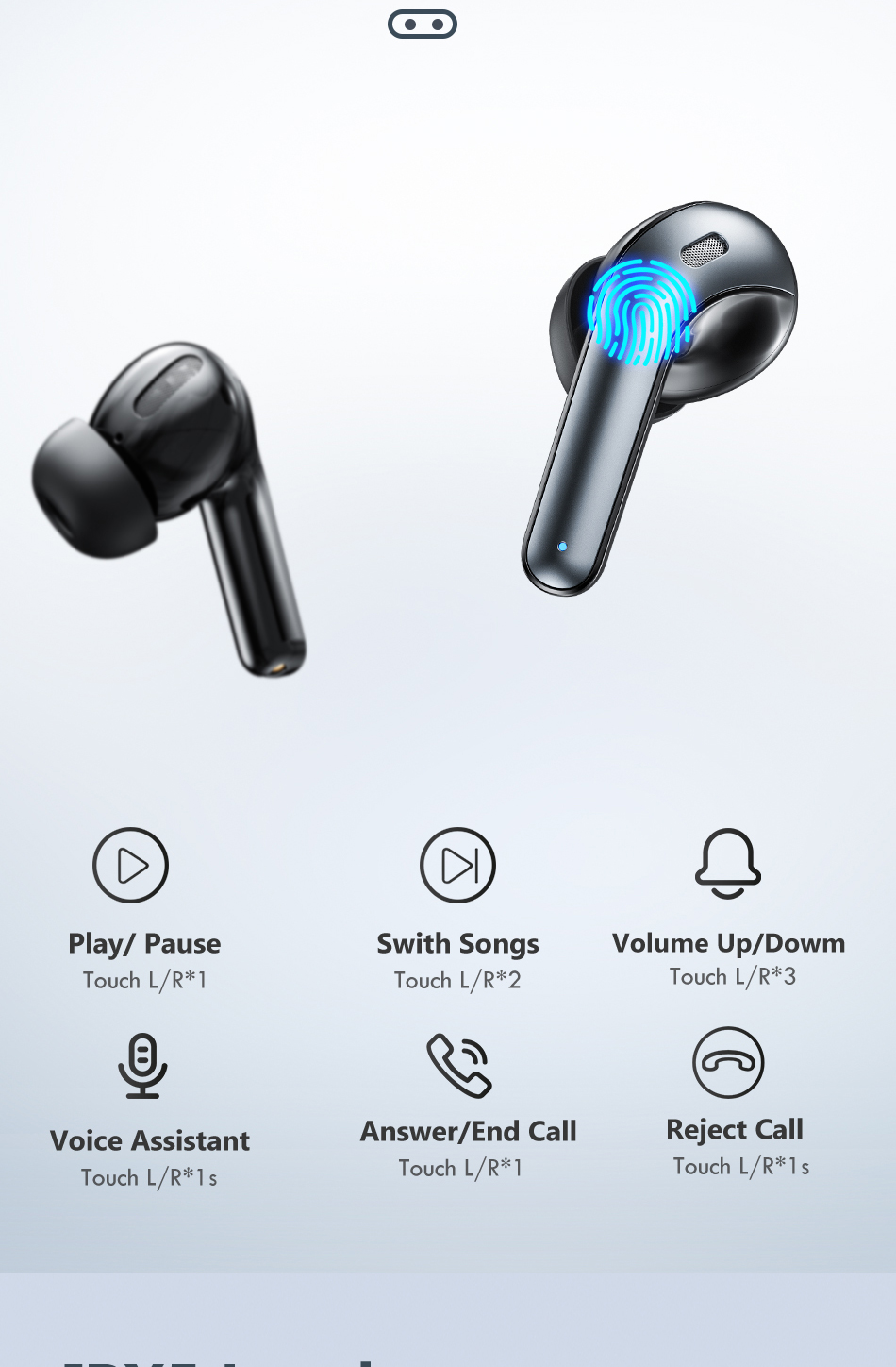 LED TWS Earbuds Bluetooth 5.0 Earphones for Huawei iPhone