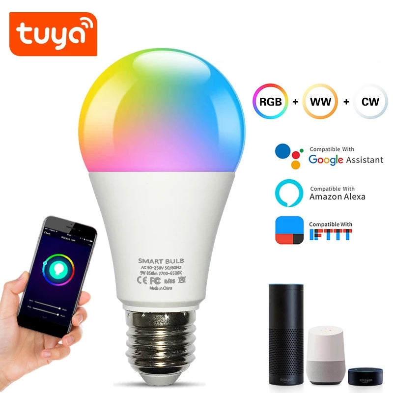 Smart Bulb E26 Wi-Fi Light Compatible with Tuya Alexa Google Assistant