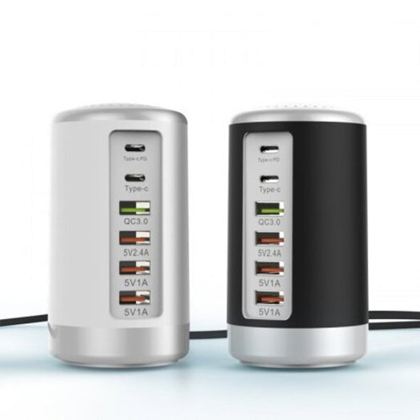 6-Port Cylindrical Adapter 65W High-Power Fast Charge