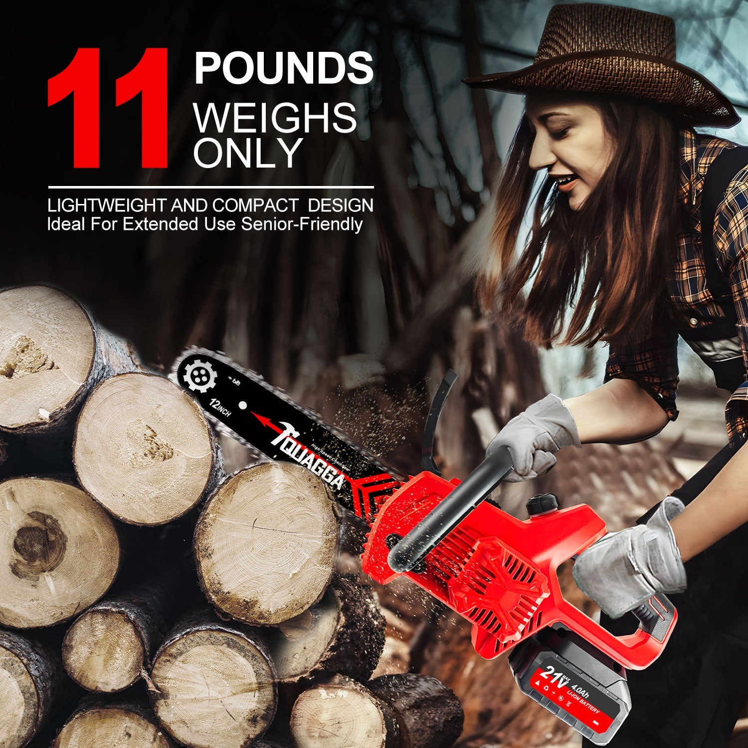 21V Powerful Brushless Chainsaw Ultimate Cordless Power Chain Saw For
